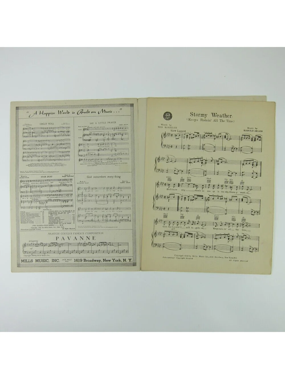 Sheet Music Stormy Weather Keeps Rainin Lena Horne Bill Robinson Vintage 1933